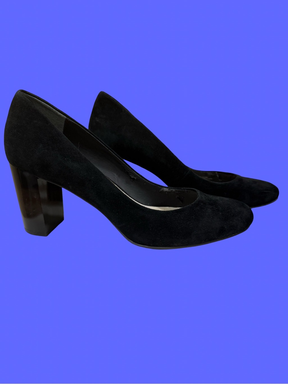 Alfani Black Suede Chunky Heel Pumps